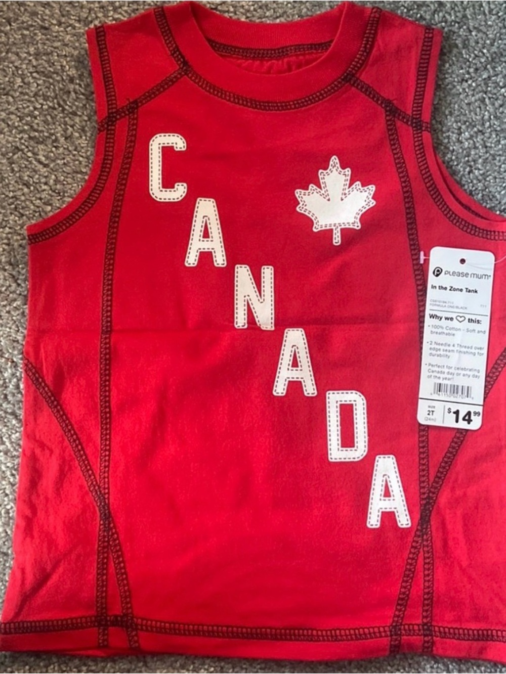 please mum™ Red Canada Tank Top - Kids